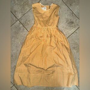 Strasburg Vintage Gingham Orange and Green Maxi Dress 6y EUC